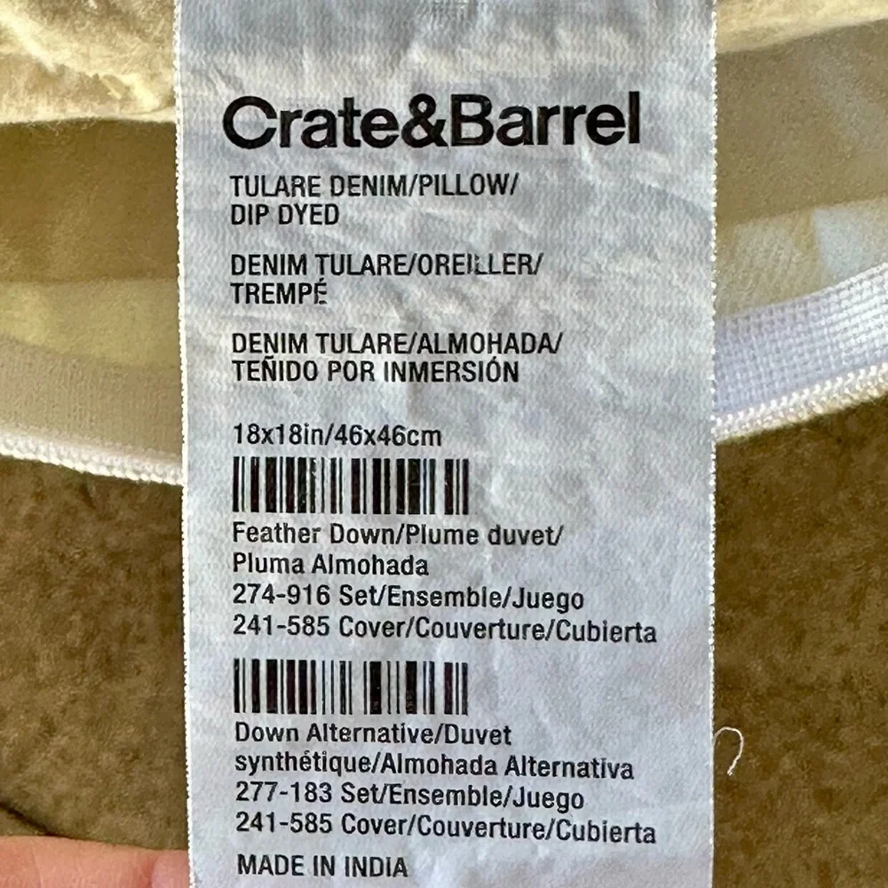 Crate&Barrel Tulare Denim Accent Pillows - Set of 3